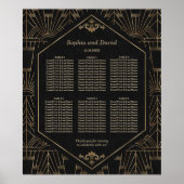 Royal Gold Black Grote Gatsby Bruiloft Welkomstbor Poster (Voorkant)