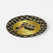 Royal Gold Black Prince Crown Baby shower Papieren Bordje (Gekanteld)