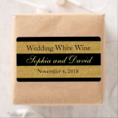 Royal Gold black Stripes Weddenschap Wine Label (Insitu)