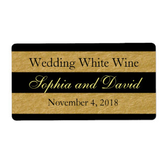 Royal Gold black Stripes Weddenschap Wine Label