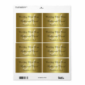 Royal Gold Black Weduwen Wine Label Monogram (Full Sheet)