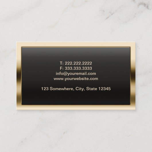 Royal Gold Border Driver Visitekaartje (Achterkant)