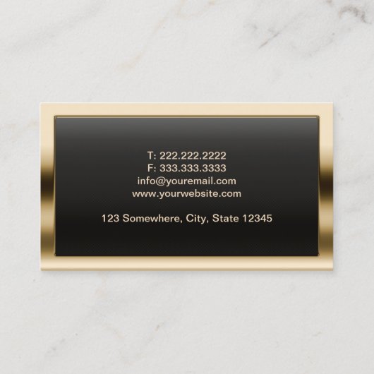 Royal Gold Border Kapper Hair Stylist Visitekaartje (Achterkant)