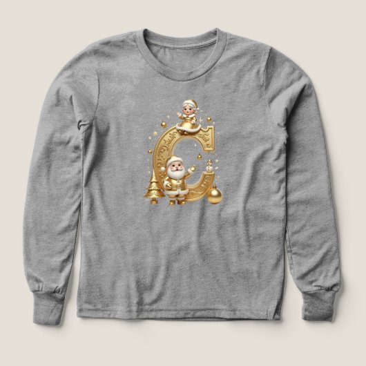 Royal Gold C Kids Tri-Blend Long Sleeve Tee (Voorkant)