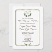 Royal Gold Crest Laurel Wreath Rehearsal Kaart (Voorkant)