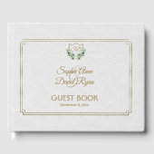 Royal Gold Crest Lush Greenery Wedding Gastenboek (Voorkant)