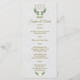 Royal Gold Crest Lush Greenery Wedding Menu