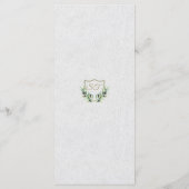 Royal Gold Crest Lush Greenery Wedding Menu (Achterkant)