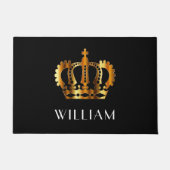 Royal Gold Crown - Gepersonaliseerde naam zwart Deurmat (Voorkant)