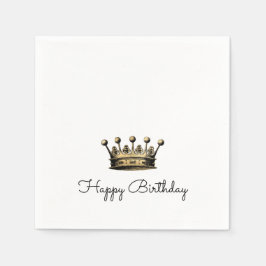 Royal  Gold Crown HAPPY BIRTHDAY Fun Servet