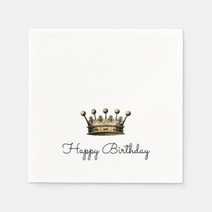 Royal  Gold Crown HAPPY BIRTHDAY Fun Servet
