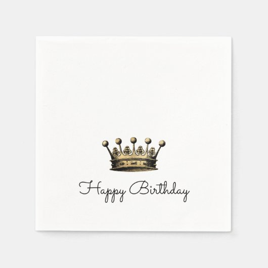 Royal  Gold Crown HAPPY BIRTHDAY Fun Servet (Voorkant)