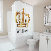 Royal Gold Crown met persoonlijke naam Douchegordijn (In situ)