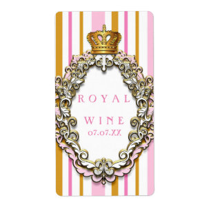 Royal Gold Crown roze Elegant Princess Wine Label
