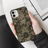 Royal Gold Damask gepersonaliseerd monogram Case-Mate iPhone Case