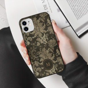 Royal Gold Damask gepersonaliseerd monogram Case-Mate iPhone Case