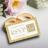 Royal Gold Damask Muslim QR Code RSVP Wedd Website Informatiekaartje