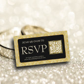 Royal Gold Damask Muslim QR Code RSVP Wedd Website Informatiekaartje