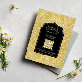 Royal Gold Damask Muslim QR Code RSVP Wedd Website Informatiekaartje