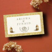 Royal Gold Damask Muslim QR Code RSVP Wedd Website Informatiekaartje