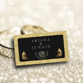 Royal Gold Damask Muslim QR Code RSVP Wedd Website Informatiekaartje