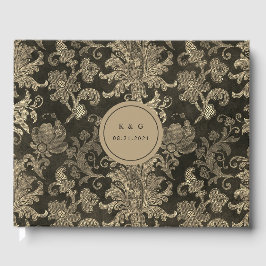 Royal Gold Damask Trouwgastenboek Gastenboek