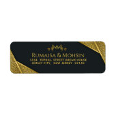 Royal Gold Elegant Islamitisch Bruiloft Retouradre Etiket (Voorkant)
