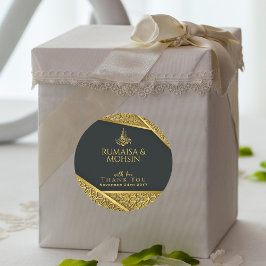 Royal Gold & Elegant Nikkah Islamitische bruiloft  Ronde Sticker