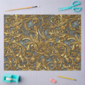 Royal Gold en Cyan Celtic Damask Tissuepapier (Craft)