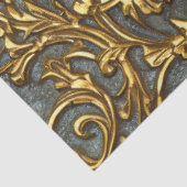 Royal Gold en Cyan Celtic Damask Tissuepapier (Detail)