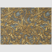 Royal Gold en Cyan Celtic Damask Tissuepapier (Voorkant)