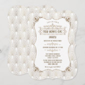 Royal Gold Fleur-de-lis Art Deco Nieuwjaar Kaart (Voorkant / Achterkant)