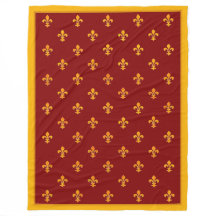 Royal Gold Fleurs de Lis op Royal Garnet