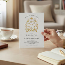 Royal Gold Flourish Klok Pensioenfeest Aankondigin