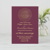 Royal Gold Flower of Life Sacred Geometry Wedding Kaart (Staand voorkant)