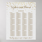 Royal Gold Foil Wedding Custom Seating Chart Poster (Voorkant)