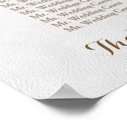 Royal Gold Foil Wedding Custom Seating Chart Poster (Hoek)