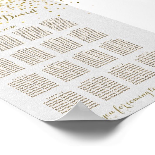 Royal Gold Foil Wedding Seating Chart Poster (Hoek)