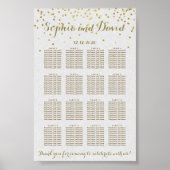 Royal Gold Foil Wedding Seating Chart Poster (Voorkant)