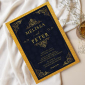 Royal Gold Glitter  bruiloft Kaart