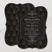 Royal Gold Great Gatsby Art Deco Vrijgezellenfeest Kaart (Voorkant / Achterkant)