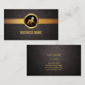 Royal Gold Horse Dark Leather Visitekaartje (Voorkant / Achterkant)