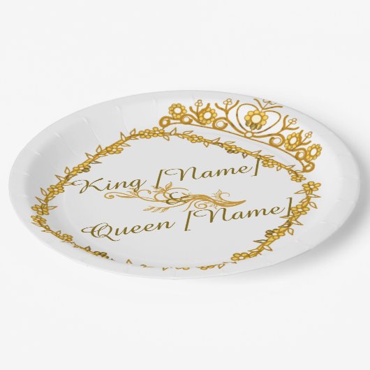 Royal Gold King & Queen Breedpapier bord (Gekanteld)