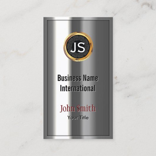 Royal Gold Label Chrome Metal Watch Visitekaartje (Voorkant)