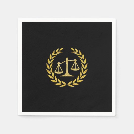 Royal Gold Laurel Krans Law School Afstuderen Servet (Voorkant)