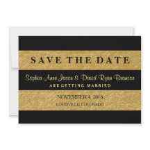 Royal Gold Leaf Stripes Wedding SAVE DE DATUM