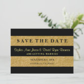 Royal Gold Leaf Stripes Wedding SAVE DE DATUM Save The Date (Staand voorkant)