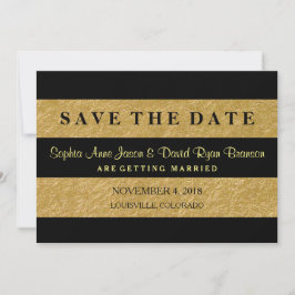 Royal Gold Leaf Stripes Wedding SAVE DE DATUM The Date