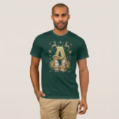 Royal Gold Letter A Luxury Forest Green Shirt (Voorkant volledig)
