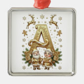 Royal Gold Letter A Luxury Silver Framed Ornament (Voorkant)